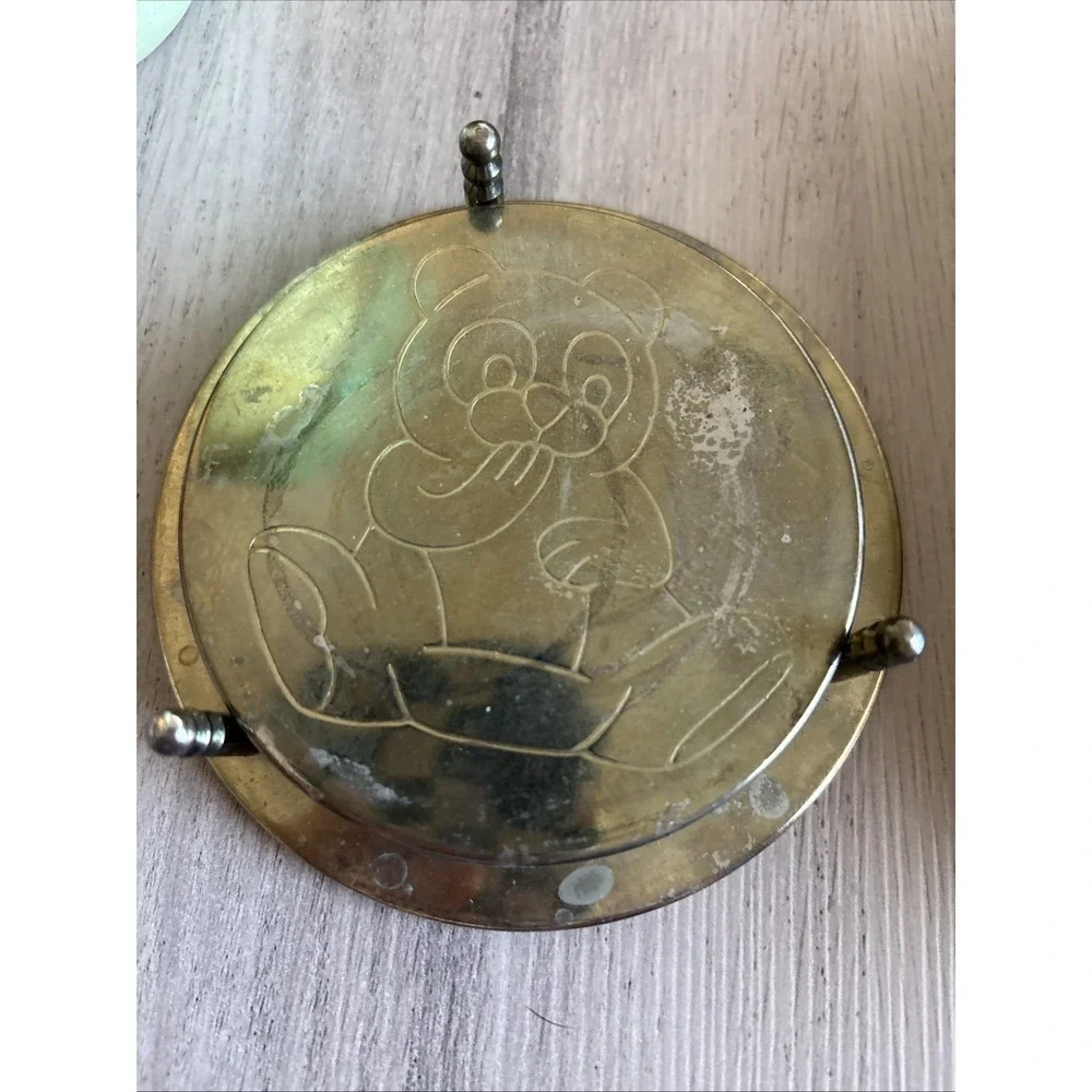 Vintage Set‎ of 4 Brass Metal Round (3 3/4